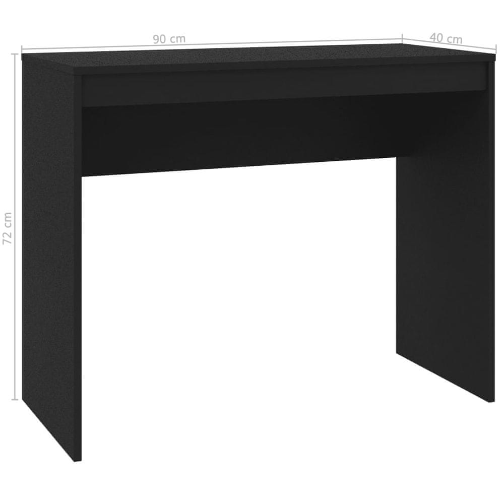 Vidaxl Písací stôl, čierny 90x40x72 cm, kompozitné drevo